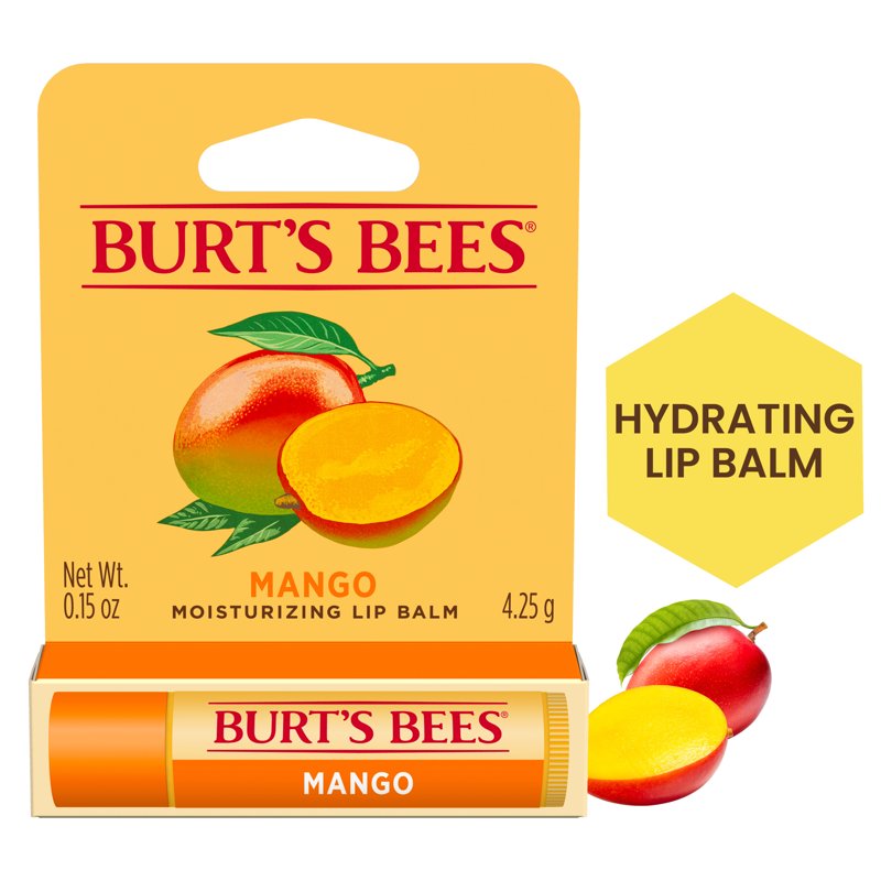 Mango Flavored Natural Lip Balm - Hydrating Beeswax Moisturizer