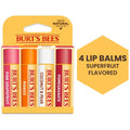 Natural Moisturizing Lip Balm Set - Beeswax & Fruit Flavors, 4 Pack