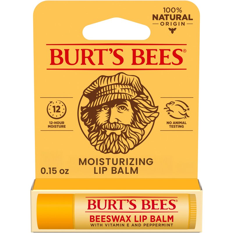 Natural Beeswax Moisturizing Lip Balm with Vitamin E and Peppermint