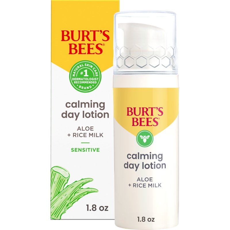 Calming Day Face Lotion for Sensitive Skin with Aloe and Rice Milk, 1.8 oz