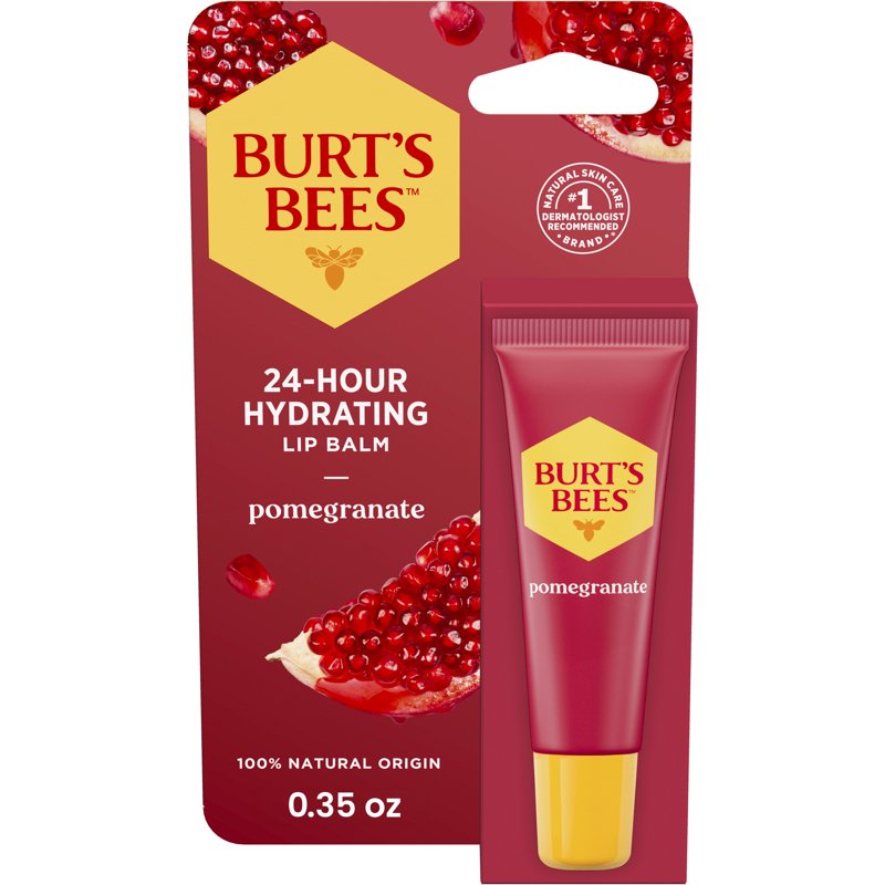 24-Hour Hydrating Pomegranate Lip Balm - 100% Natural Moisturizing Formula