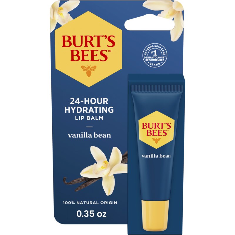 Vanilla Bean Hydrating Lip Balm - 100% Natural Beeswax Formula, 0.35 oz