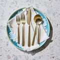 20-Piece Gold Flatware Set - Silver Satin Finish
