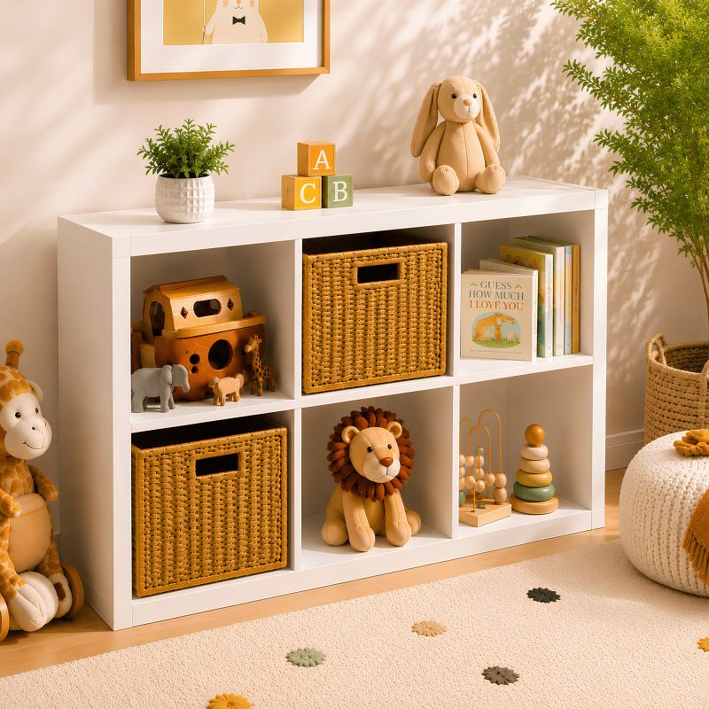 6 Cube Storage Organizer with Open Back and Removable Panels