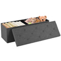 43" Storage Ottoman Bench - Foldable Fabric Stool with 660 lb Capacity