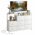8-Drawer Dresser TV Stand with Charging Station - Multiple Colors