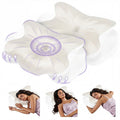 White Contour Memory Foam Pillow with Pillowcase - Ergonomic Neck Support for Side & Back Sleepers - Queen Size