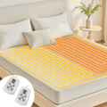 King Heated Mattress Pad with 12 Heat Settings - White, Machine Washable, Over-Heat Protection