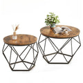 Small Round Nesting Coffee Table Set - Space-Saving Design