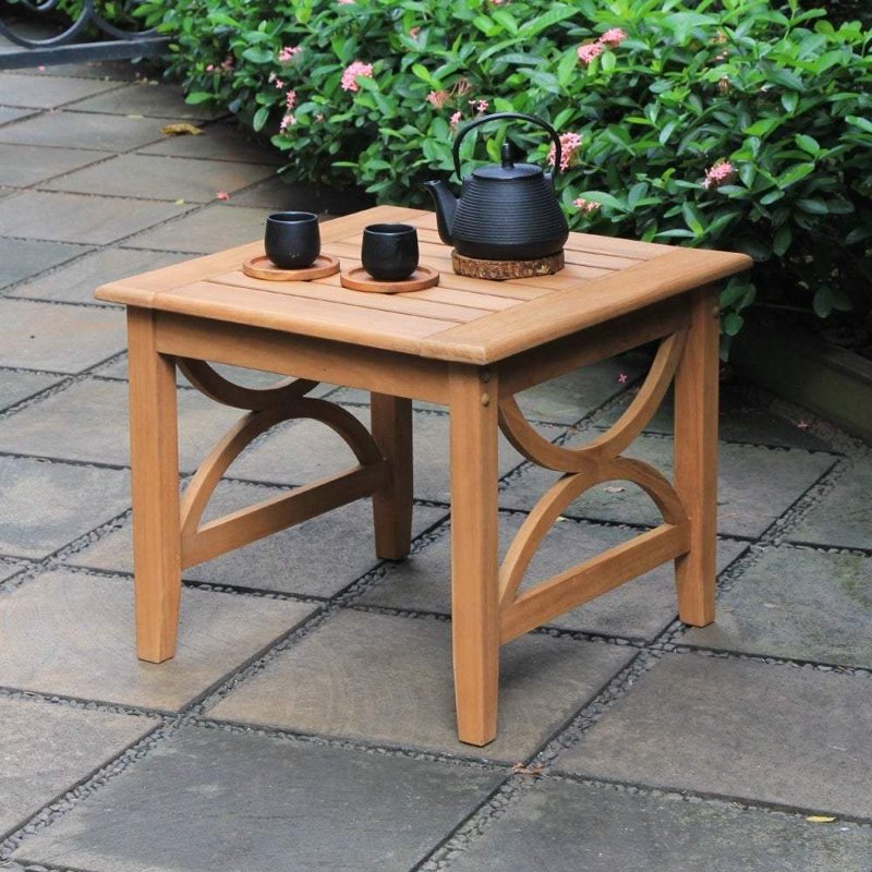 Teak Patio Side Table - Outdoor Accent Table for All Settings