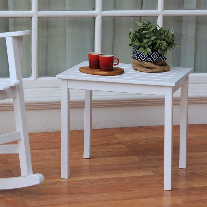 Wooden Square Side Table - Outdoor Patio End Table