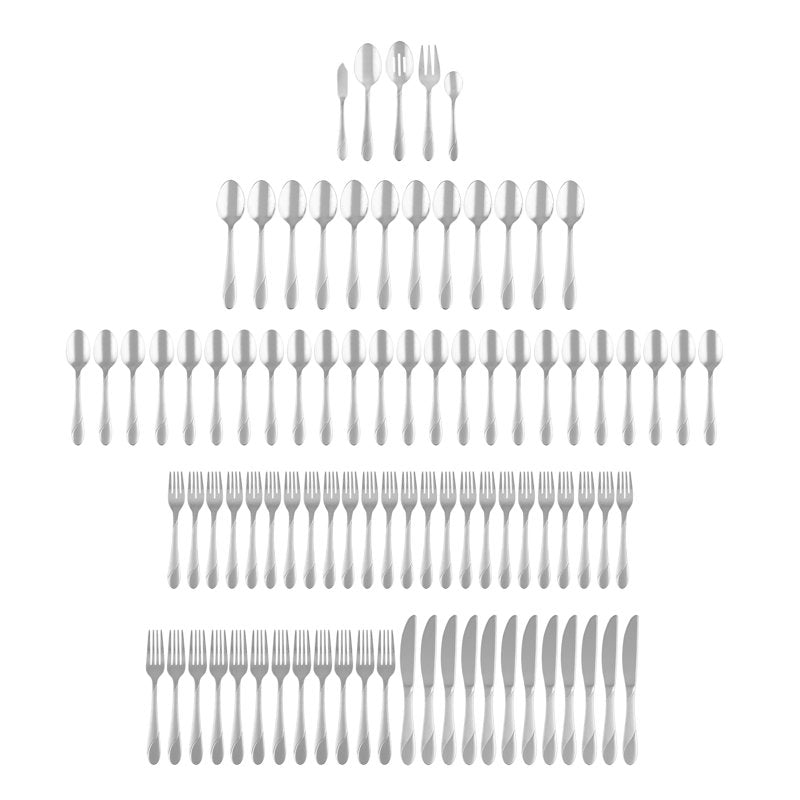 89-Piece Stainless Steel Flatware Set - Service for 12