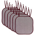 Cameron Memory Foam Chair Cushion Pads - 6-Pack, Wine/White