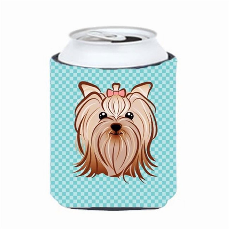 Yorkshire Terrier Can Cooler - 12 Oz Checkerboard Design