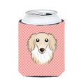 Dachshund Can Cooler - Checkerboard Pink, 12 oz.