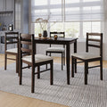 Classic 5-Piece Wood Dining Table Set - HK Wenge