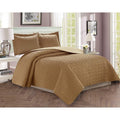 Celine Linen 2-Piece Bedspread Coverlet Set with Sham - Twin, Taupe/Cream