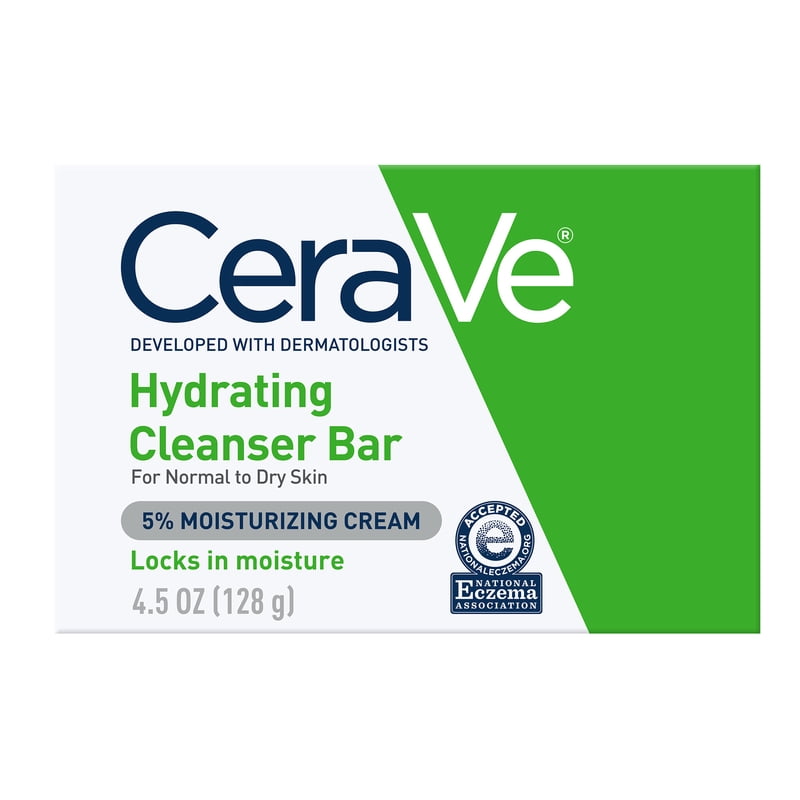 Hydrating Cleansing Bar for Face and Body, Gentle Formula for Dry Skin, 4.5 oz