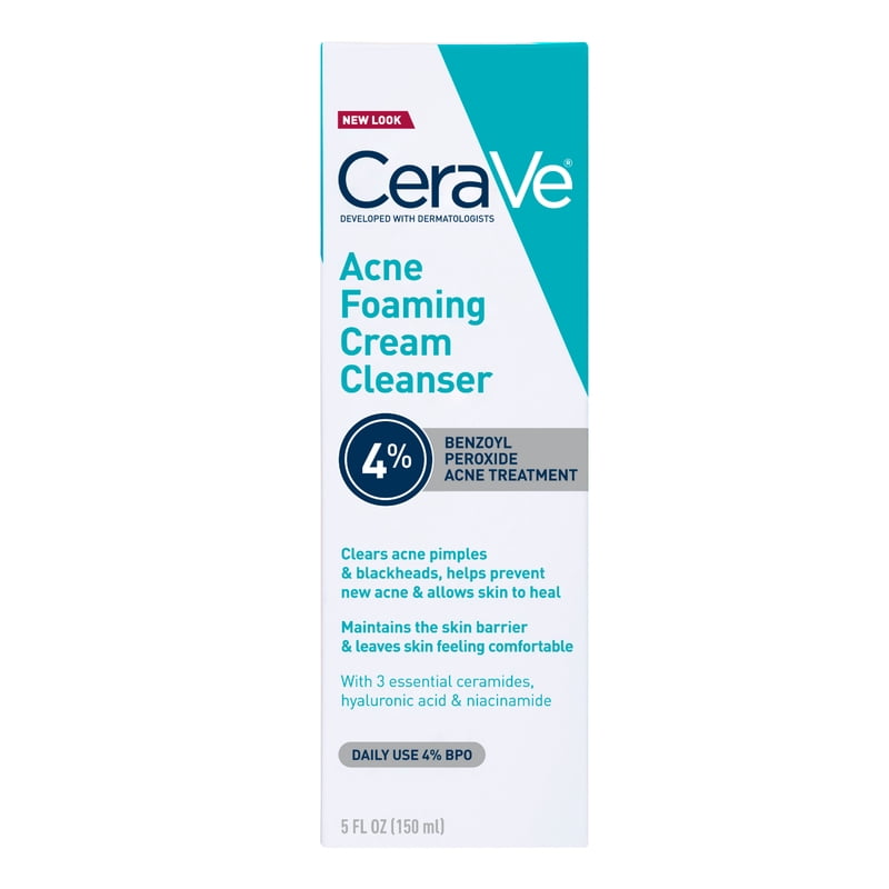 Acne Foaming Cream Cleanser with 4% Benzoyl Peroxide & Hyaluronic Acid 5oz