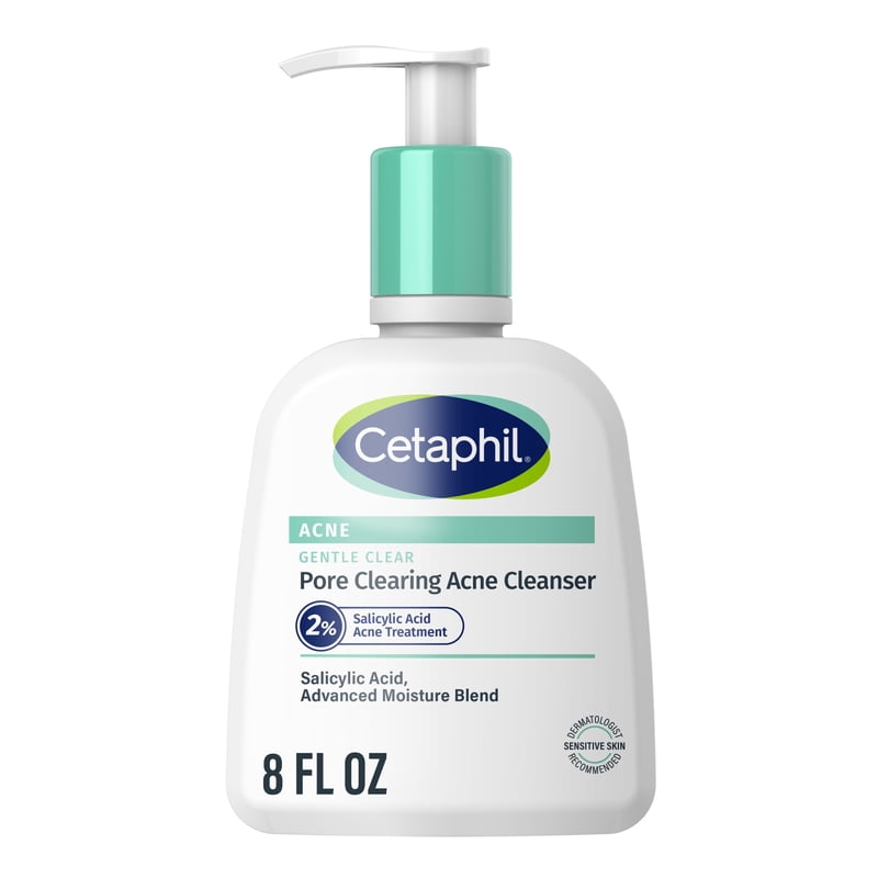 Pore Clearing Acne Cleanser with 2% Salicylic Acid for Sensitive Skin, 8 oz