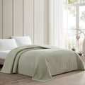 Queen Sage Chenille Bedspread - Soft Cotton Textured Coverlet