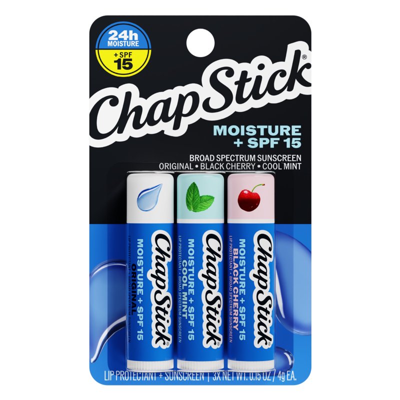 Moisturizing Lip Balm Variety Pack, SPF 15 Sunscreen - 3 Pack