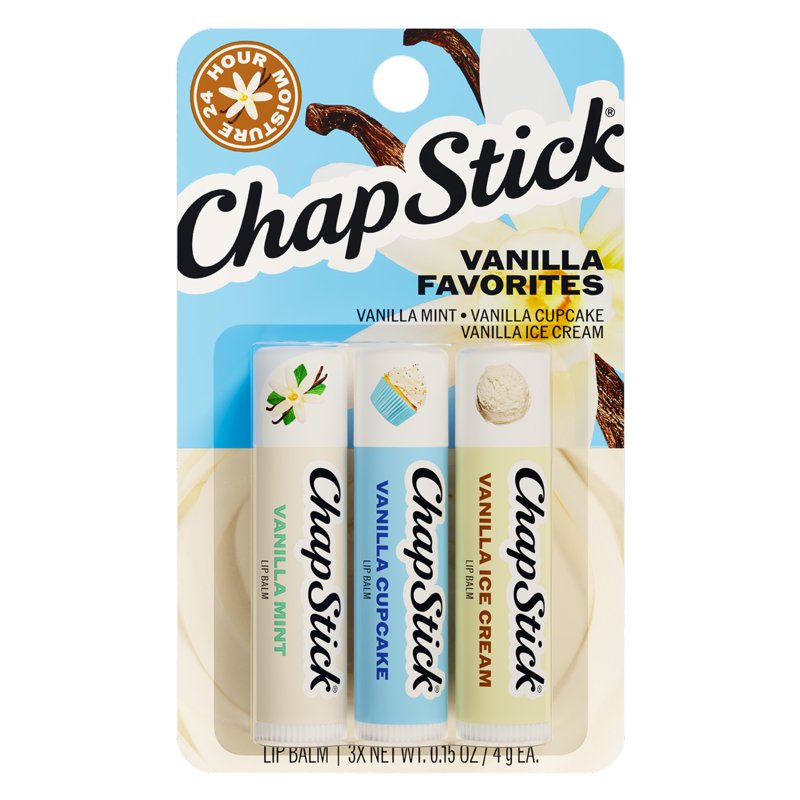 Vanilla Favorites Flavored Lip Balm Variety Pack, 3-Pack Moisturizing Sticks