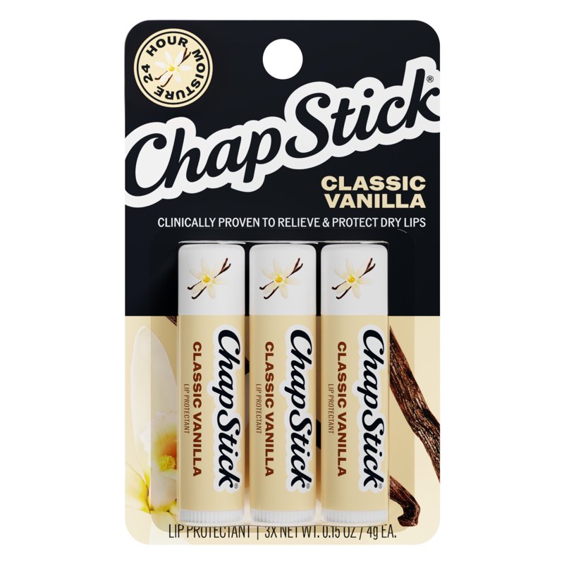 Vanilla Lip Balm Moisturizer - 3 Pack Long-Lasting Hydration for Dry Lips