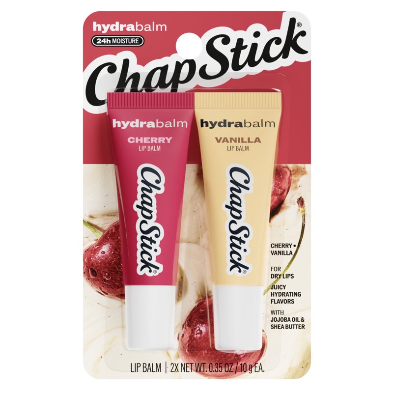 Hydrating Lip Balm Set - Cherry & Vanilla Moisturizing Treatment, 2-Pack
