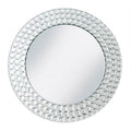 Mirror Charger Plate - 13 Inch Glass Serving Plate with Beads