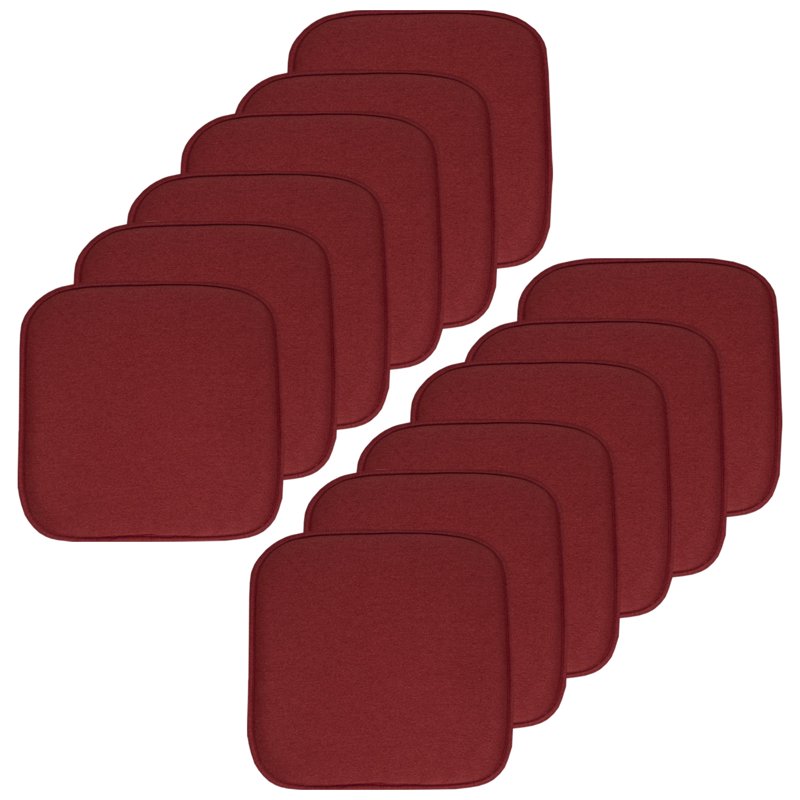 Memory Foam Chair Pads 12-Pack with Jacquard Cover - Wine