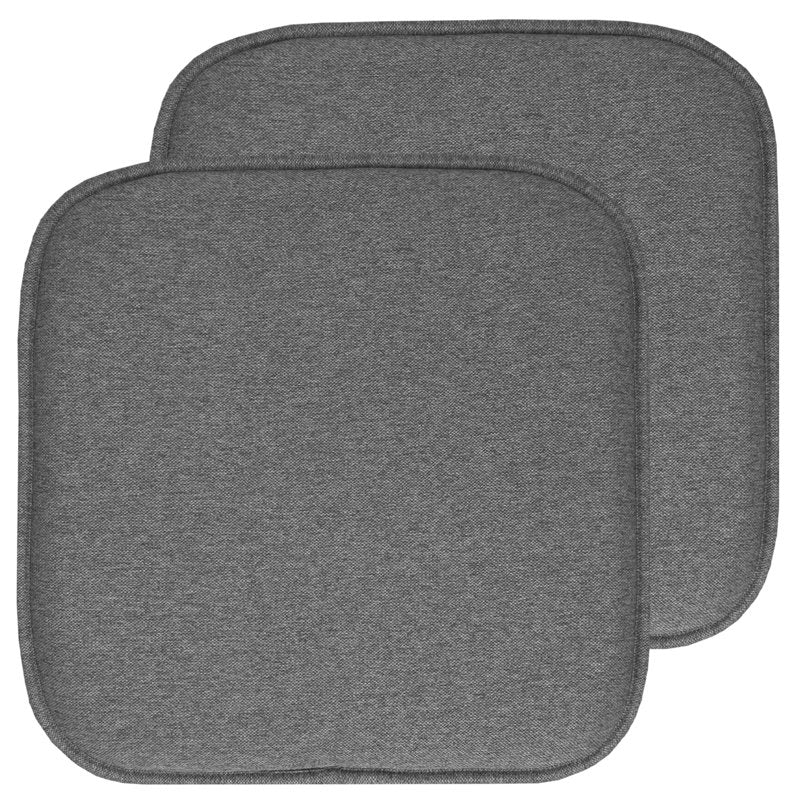 Memory Foam Chair Pads 2-Pack - Gray Jacquard Cover