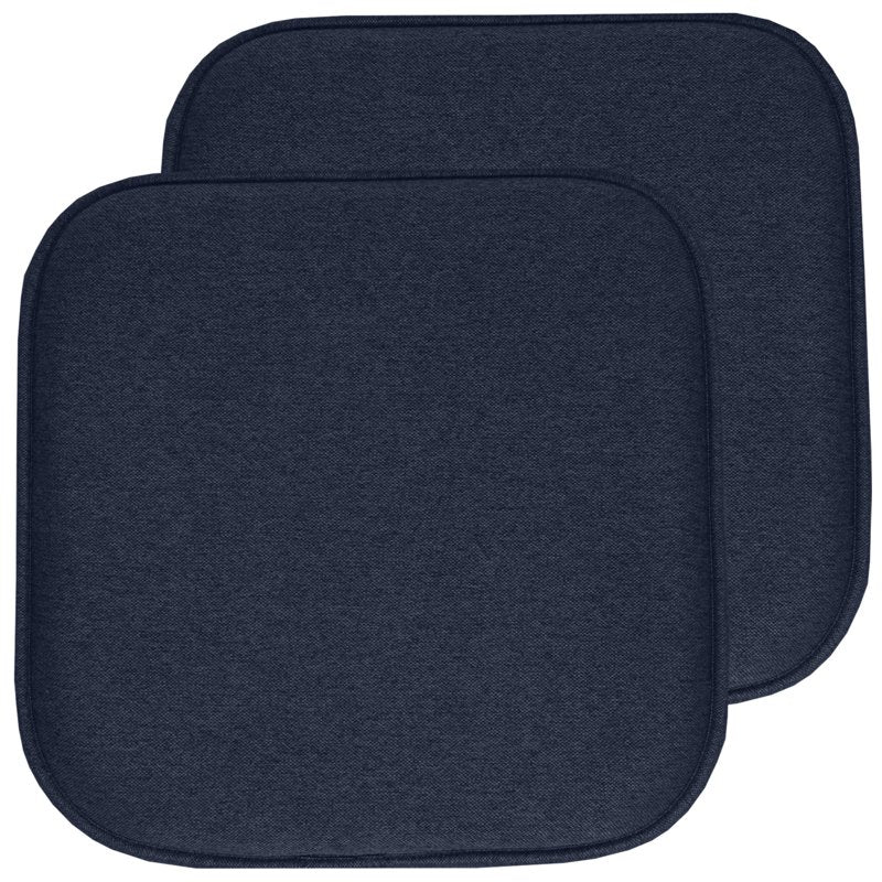 Memory Foam Chair Pads 2-Pack - Navy Jacquard Cover