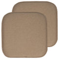 Memory Foam Chair Pads - 2-Pack Taupe Jacquard Cover