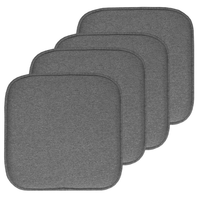 Memory Foam Chair Pads 4-Pack - Gray Jacquard Cover