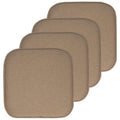 Memory Foam Chair Pads 4-Pack - Charlotte Jacquard Cover, Taupe