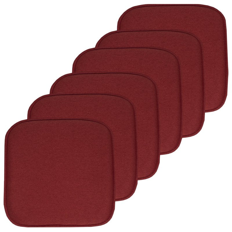 Memory Foam Chair Pads 6-Pack - Wine Jacquard Cover