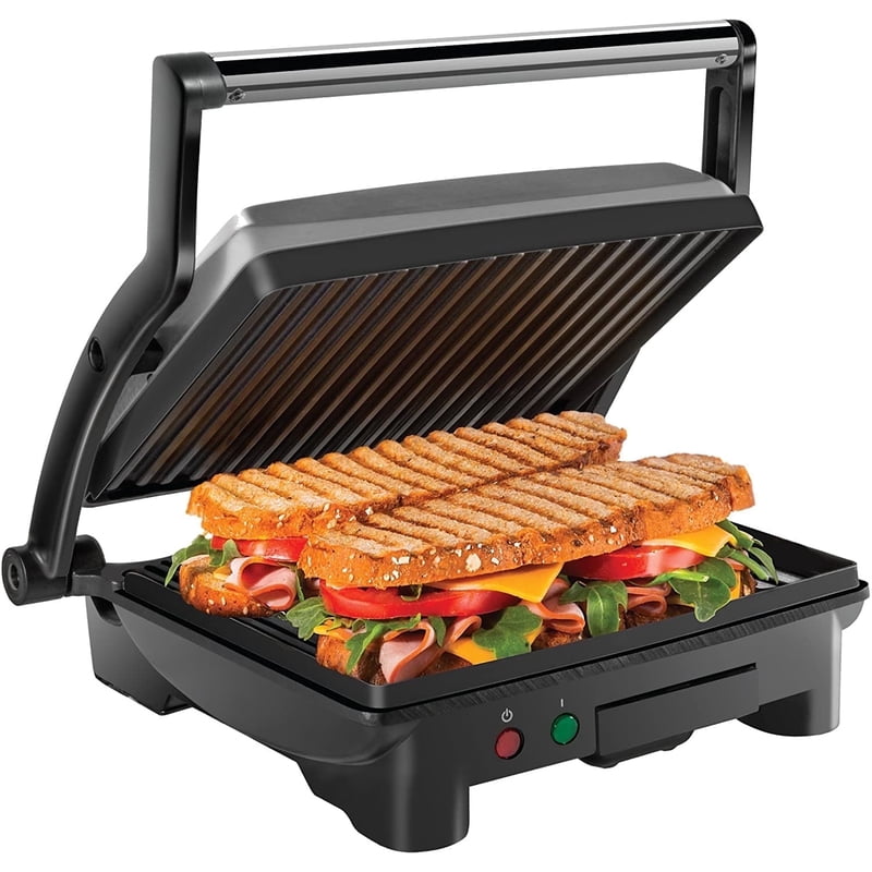 3-in-1 Panini Press and Electric Grill, Non-Stick Indoor Sandwich Maker