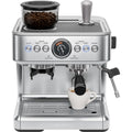 Stainless Steel Espresso Machine with Conical Burr Grinder & Steam Wand