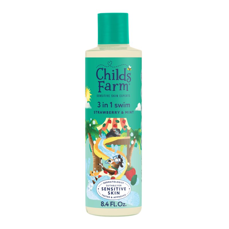 3 in 1 Swim Body Wash, Shampoo & Conditioner - Strawberry & Mint, 8.4 fl oz