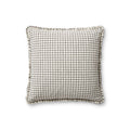 Decorative Throw Pillow with Ruffled Frame - Ivory & Black 18x18