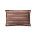 Decorative Throw Pillow - Chris Loves Julia x Loloi Howie Burgundy & Natural Stripe, 13" x 21"