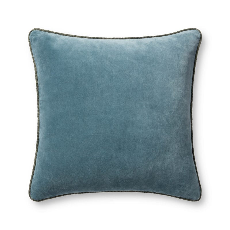 Blue Velvet Throw Pillow 22x22 Inches - Decorative Cushion for Living Room & Bedroom