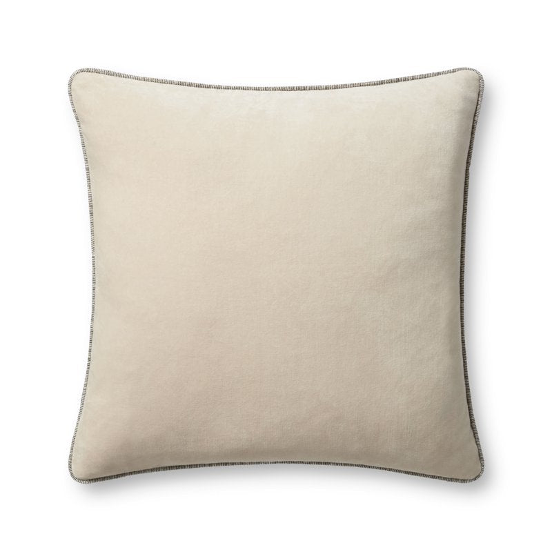Ivory 22x22 Inch Velvet Throw Pillow - Chris Loves Julia x Loloi Liza