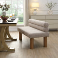 Modern Boucle Upholstered Dining Bench - Light Gray
