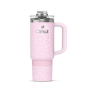 30oz Travel Stainless Steel Tumbler with Handle - Azalea Leopard