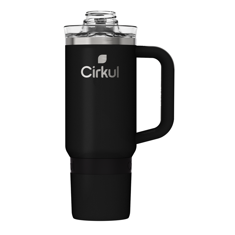 30oz Double-Wall Insulated Stainless Steel Tumbler with Handle - Carbonite Black