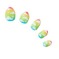 Rainbow Cloud Almond Shape Press-On Nails - 24-Pack