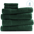 Luxury Cotton Bath Towels Set - 4 Bath Towels & 2 Washcloths, Hunter