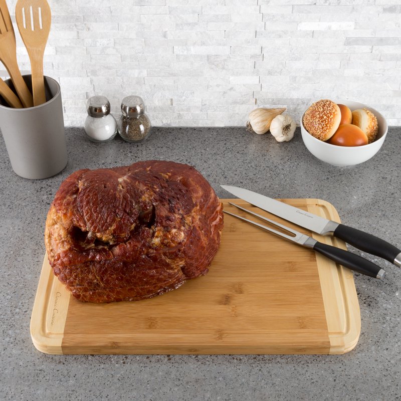 Bamboo Cutting Board with Juice Grooves - 18 x 12 x 0.75 in